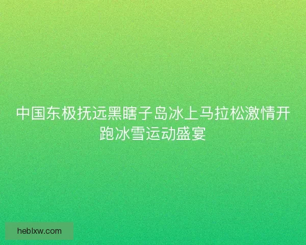 中国东极抚远黑瞎子岛冰上马拉松激情开跑冰雪运动盛宴